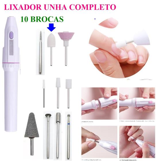 Aparelho Lixador Unha Cutículas Elétrico Manicure Pedicure Sem Fi0 ...
