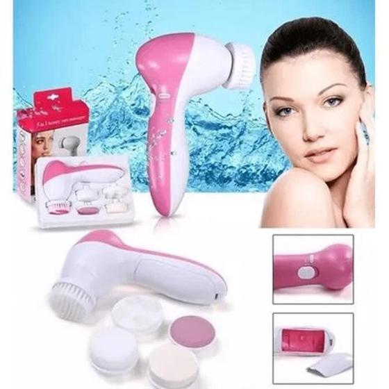 Imagem de Aparelho Massageador Escova Facial Rotativa Rosa