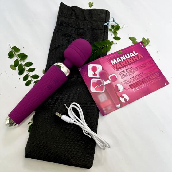 Aparelho Massageador Portátil Magic Wand Relaxante Muscular Recarga USB Super Potente 6000 RPM Menor preço em Aparelho Massageador Portátil Magic Wand Relaxante Muscular Recarga USB Super Potente 6000 RPM