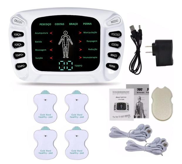 Aparelho Massageador Pulso Elétrico Alivia Eletroterapia Eletrodos Menor preço em Aparelho Massageador Pulso Elétrico Alivia Eletroterapia Eletrodos