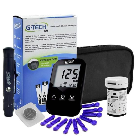 Imagem de Aparelho Medidor de Glicose G-Tech Lite+10 Tiras+10 Lancetas
