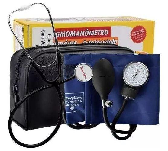 Imagem de Aparelho Pressão Esfigmomanômetro Manual Adulto Com Esteto