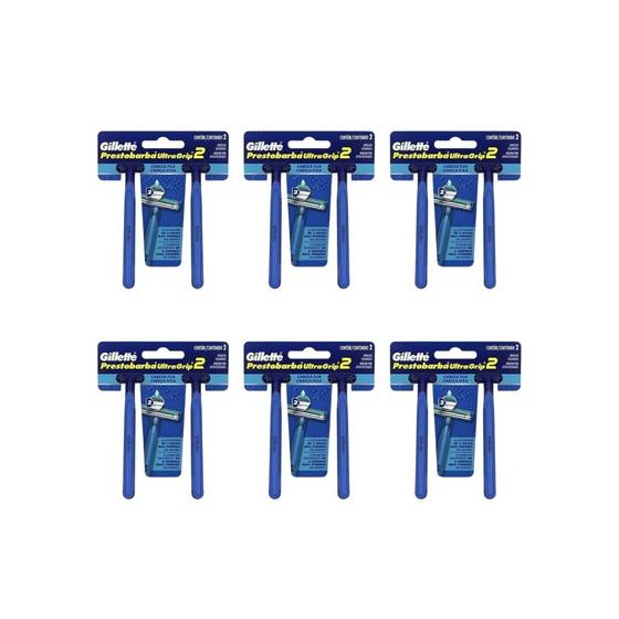 Imagem de Aparelho Prestobarba C/2 Ultragrip Sensitive Fixo - Kit 6un