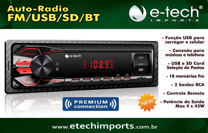 Imagem de Aparelho Radio De Som Com Bluetooth  Usb Mp3 Sd  Automotivo
