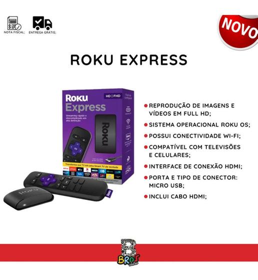 Aparelho Roku Express Que Faz A Tv Virar Smart P/ Ver Série Filmes ...