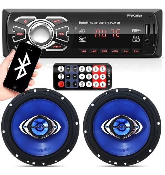 Imagem de Aparelho Som Radio Mp3 Bluetooth + 2 Falante 6 Hurricane 65w