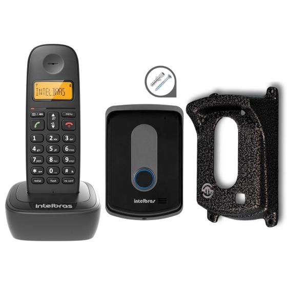 Imagem de Aparelho Telefone Fixo Interfone Sem Fio Com Bina e Protetor