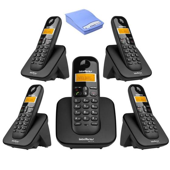 Imagem de Aparelho Telefone Fixo Sem Fio Com Bina e 4 Ramal TS 3110 Intelbras com Entrada Para Chip Celular 3G