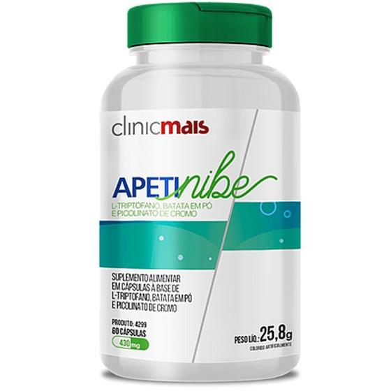 Imagem de APETINIBE L-Triptofano 450mg ClinicMais 60 cápsulas