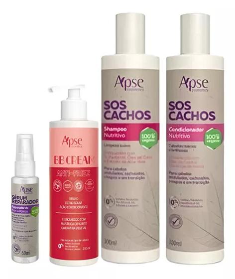 Imagem de Apice Cachos Shampoo e Condicionador + BB Cream + Sérum Reparador