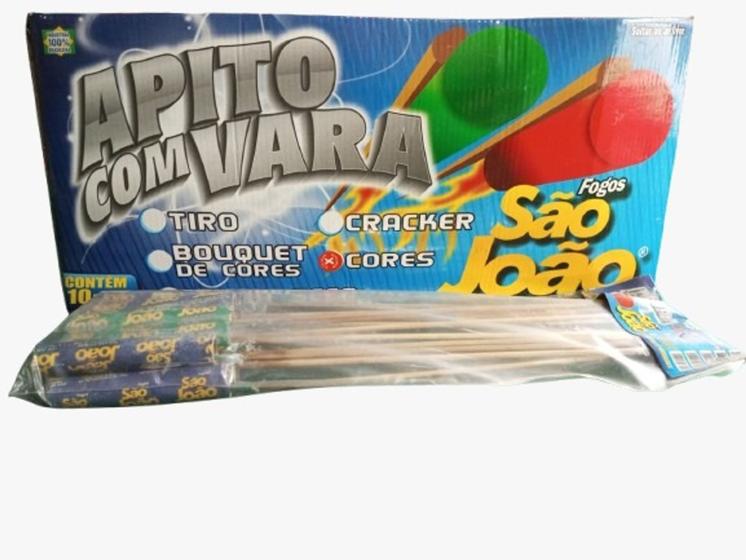apito com vara tiro e crackleling c/ 12 unidades - sao joao Imagem de apito com vara tiro e crackleling c/ 12 unidades