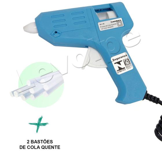 Imagem de Aplicador De Cola Quente Bivolt 10w + 2 Bastões De Cola
