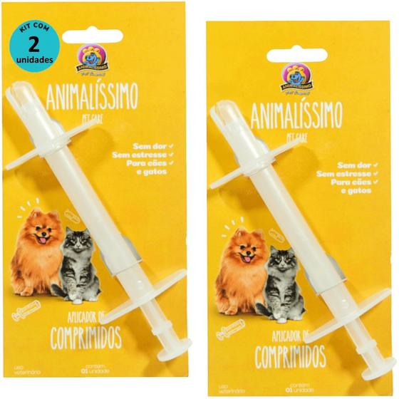 Imagem de Aplicador de Comprimidos AnimalíssimoPara Cães e Gatos Kit Com 2 unidades