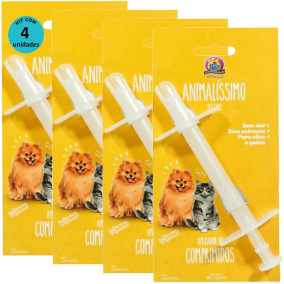 Imagem de Aplicador de Comprimidos AnimalíssimoPara Cães e Gatos Kit Com 4 unidades