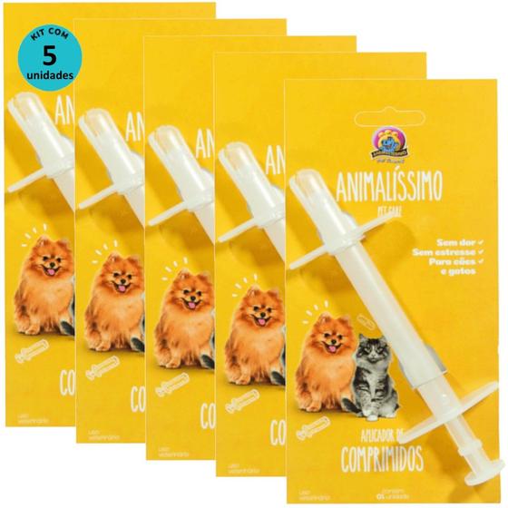 Imagem de Aplicador de Comprimidos AnimalíssimoPara Cães e Gatos Kit Com 5 unidades