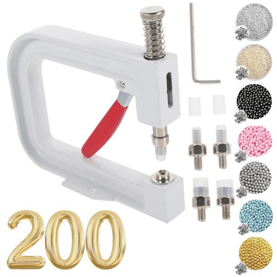 Imagem de Aplicador De Pérolas Com 5 Matrizes + 200 Perolas 5 Ou 6mm