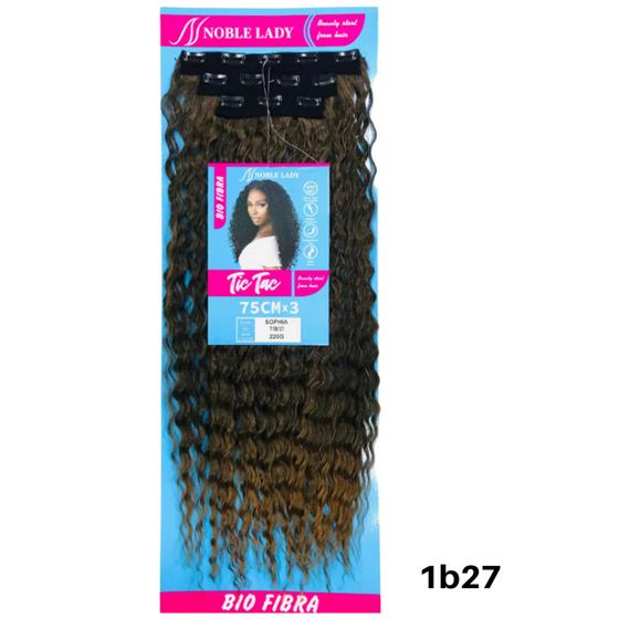 Imagem de Aplique Bio Fibra Tic Tac Cacheado Longo 3 Peças 75cm Sophia