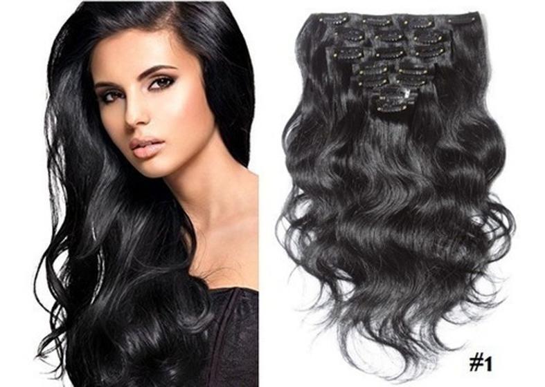 Aplique Cabelo Humano Ondulado Tic Tac 7 Peças 100 Grs 40cm - Jkbellus ...