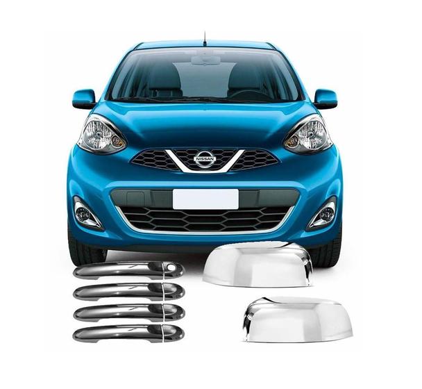 Aplique Capa Cromada Retrovisor Maçanetas Nissan March 2017 - Shekparts Imagem de Aplique Capa Cromada Retrovisor Maçanetas Nissan March 2017