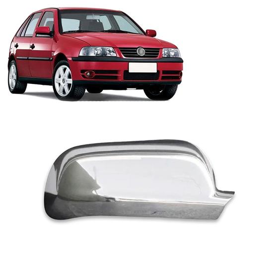 Imagem de Aplique Cromado Capa Retrovisor Gol Parati Saveiro G3 G4 99 a 14 Golf Santana 99 a 06 Bora 99 a 11