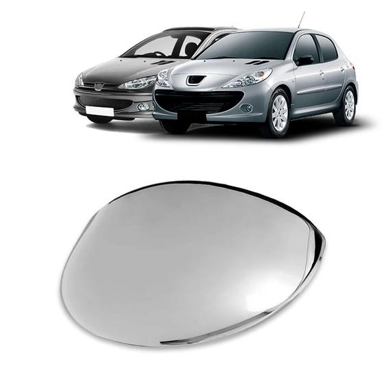 Imagem de Aplique Cromado para Capa Retrovisor Peugeot 206 2001 a 2010 Peugeot 207 2009 a 2015