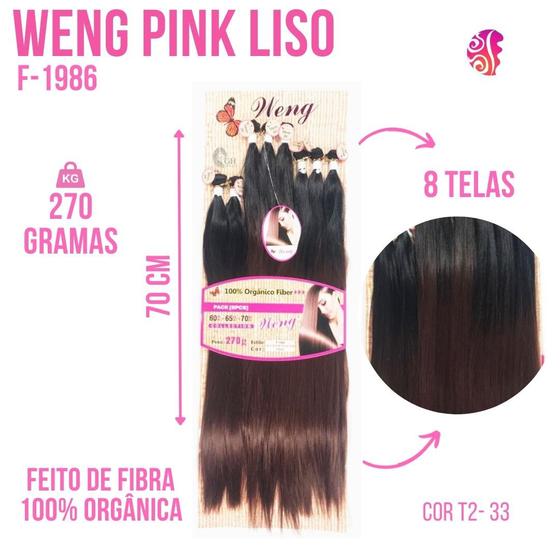 Imagem de Aplique De Cabelo 100% Organico Liso Em Tela -70Cm -Sem Brilho Artificial -Weng