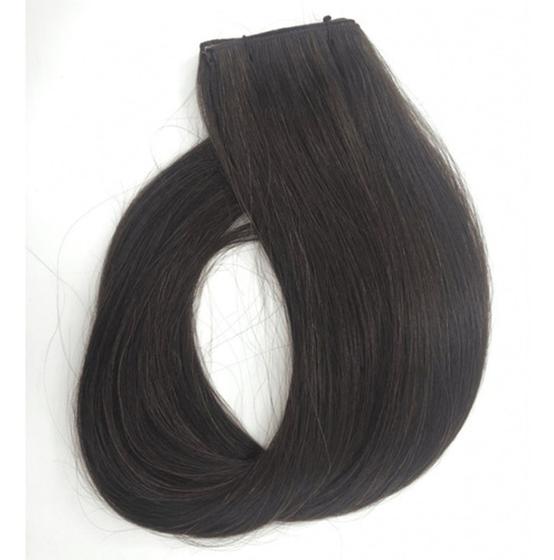 Imagem de Aplique De Cabelo Humano Liso Tic Tac Castanho 50 Cm 50g