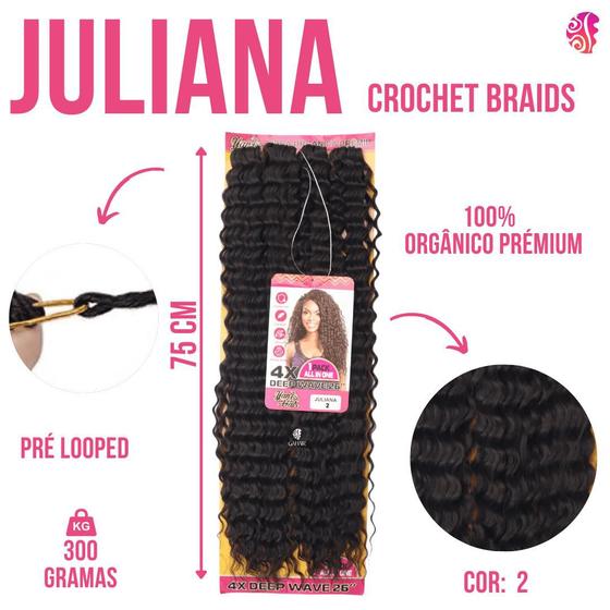 Imagem de Aplique De Cabelo Orgânico Cacheado P/ Crochet Braids 75Cm 300Gr -Juliana -Yan Hair