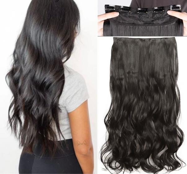Aplique de Cabelo Tic Tac Fibra Bio Orgânica Ondulado 70cm Super ...