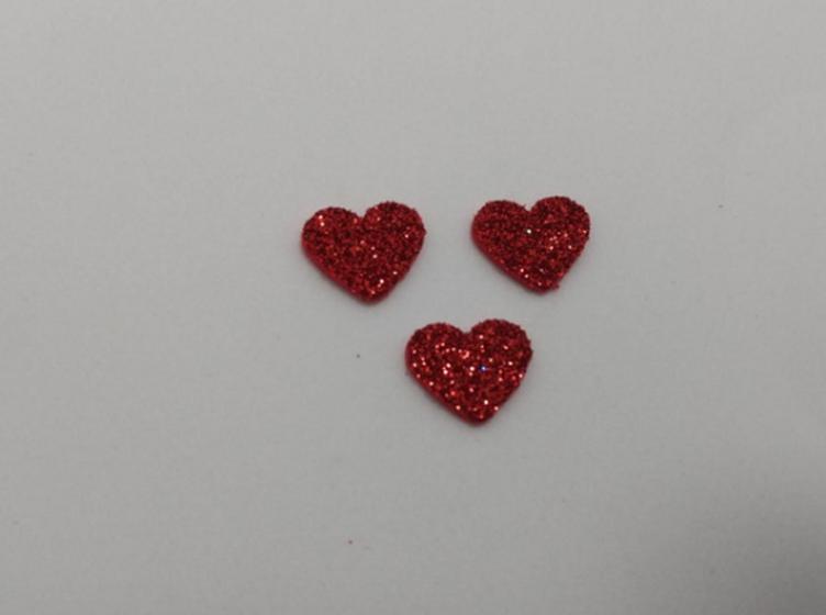 Imagem de Aplique de Coração 1,5cm EVA Com Glitter Kit com 100 unidades Vermelho