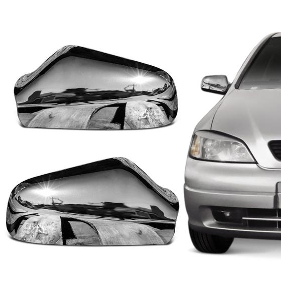 Imagem de Aplique de Retrovisor Cromado Chevrolet Astra Hatch e Sedan 1998 a 2012 Fácil Instalação