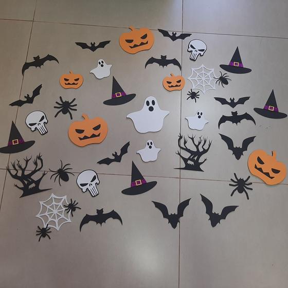 Imagem de Aplique Decoração Halloween kit com 40 figuras em EVA