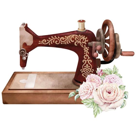 Aplique Decoupage Litoarte APM8-1291 em Papel e MDF 8cm Máquina de Costura Menor preço em Aplique Decoupage Litoarte APM8-1291 em Papel e MDF 8cm Máquina de Costura