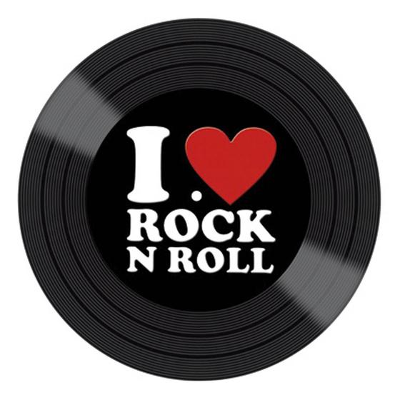 Imagem de Aplique Decoupage Litocart LMAPC-412 em Papel e MDF 10cm Disco Vinil I Love Rock N Roll