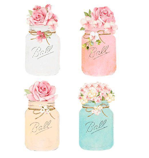 Imagem de Aplique Decoupage Potes com Flores Apm3-285 em Mdf 3cm Litoarte