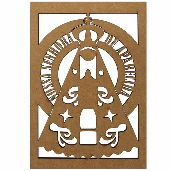 Aplique em MDF 15x10cm Nossa Senhora Aparecida - Palácio da Arte Menor preço em Aplique em MDF 15x10cm Nossa Senhora Aparecida - Palácio da Arte