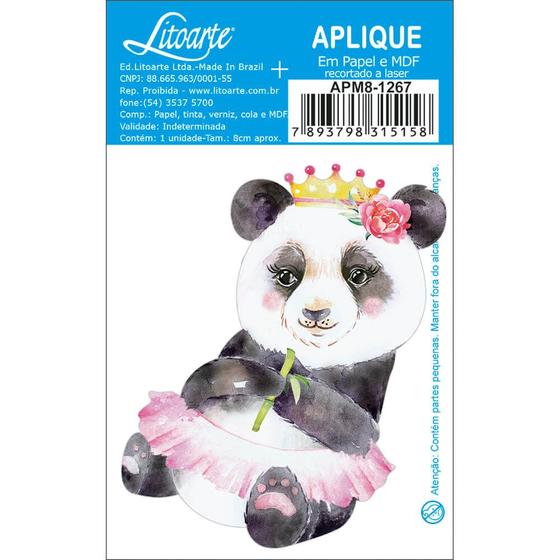 Imagem de Aplique em Mdf Apm8-1267 Panda, Coroa, F