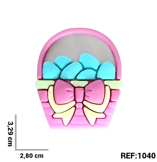 Imagem de Aplique emborrachado kit 10 unidades Cesta com ovos de páscoa REF: 1040
