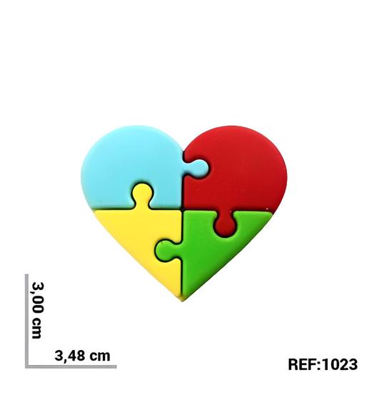 Imagem de Aplique emborrachado kit 10 unidades Coração Quebra-cabeça REF: 1023