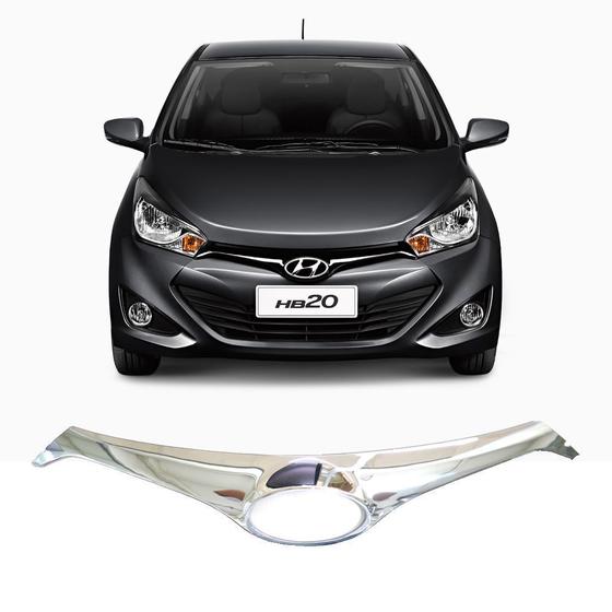 Aplique grade frontal cromado hyundai hb20 Menor preço em Aplique grade frontal cromado hyundai hb20