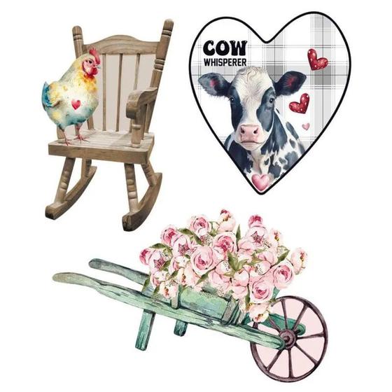 Imagem de Aplique Papel Decoupage em Mdf Apm6-024 My Farm 6cm Litoarte