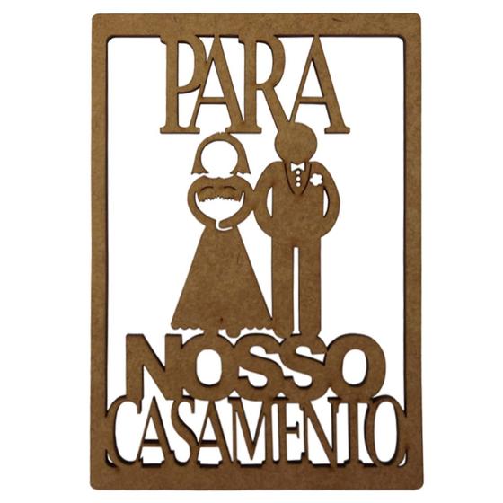 Aplique Para Nosso Casamento em MDF Palácio da Arte 15x10cm Menor preço em Aplique Para Nosso Casamento em MDF Palácio da Arte 15x10cm