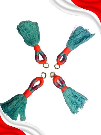 Imagem de Aplique Pingente Tassel Bordado, artesanato Tassel de Luxo, "Tacel" de 9cm com 4unidades