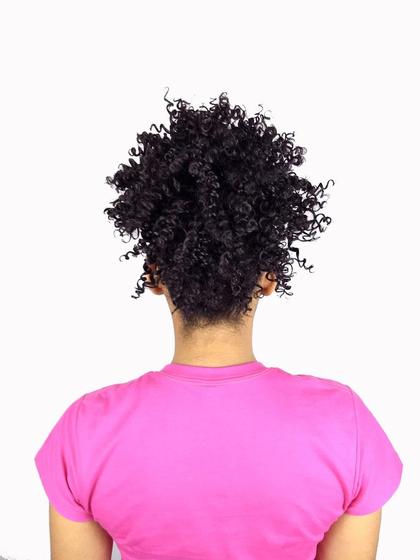 Imagem de Aplique Puff Coque Afro Castanho Natural 4 Fibra Japonesa.