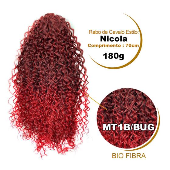 Imagem de Aplique Rabo De Cavalo Nicola Bio Fibra Gel Modelador 70G Escova Baby Hair