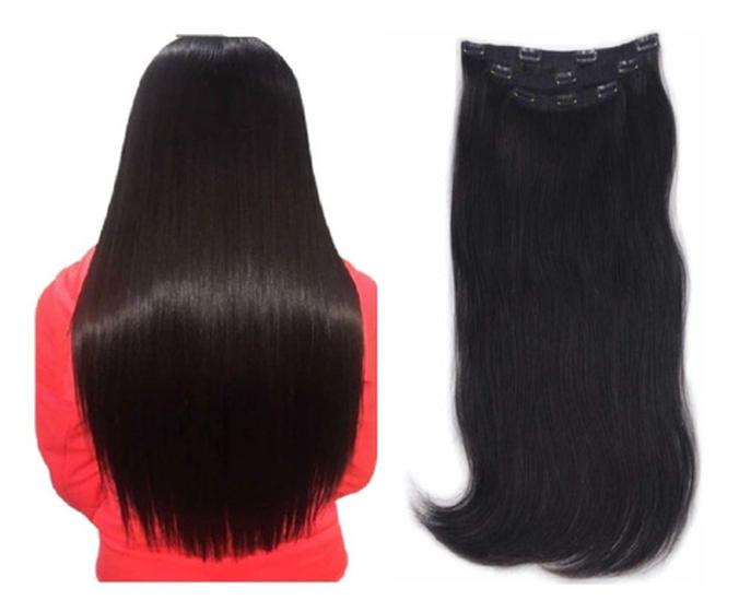 Imagem de Aplique Tic Tac Cabelo Humano Liso Natural 60cm 150gr 3telas