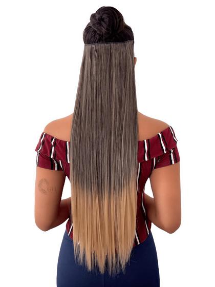 Imagem de Aplique Tic Tac Liso 70 Cm - Idêntico Ao Humano - Longo Com Volume - Importado - Removivel -