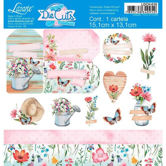 Imagem de Apliques Recortados Em Papel Die Cuts - Coleção Flores do Campo - LDCH-016