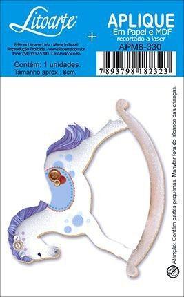 Imagem de Apm8-330 - aplique em papel e mdf - cavalinho balanço azul