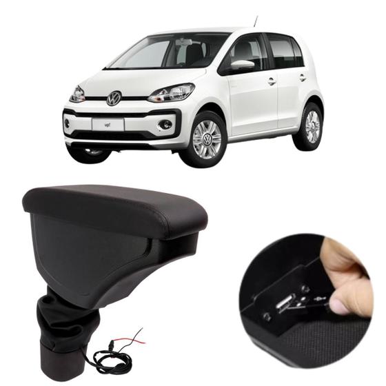 Imagem de Apoio De Braço USB Encosto VW UP Couro 2014 2015 Até 2021 Cor Preto